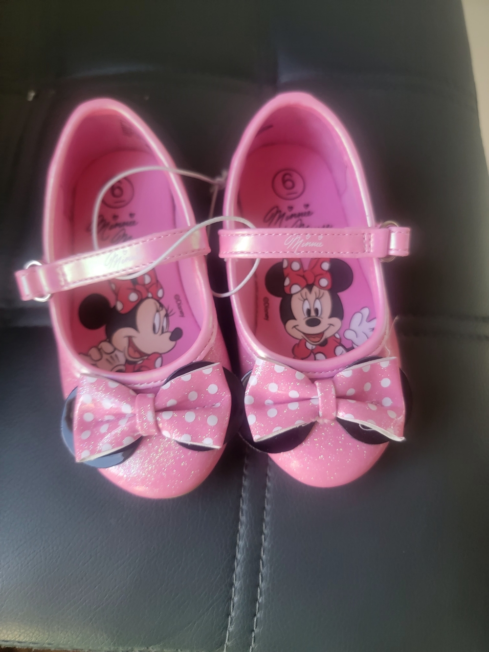 Disney Minnie Mouse Toddler Girls Mary Jane Ballet Flats, Pink, Size 6.
